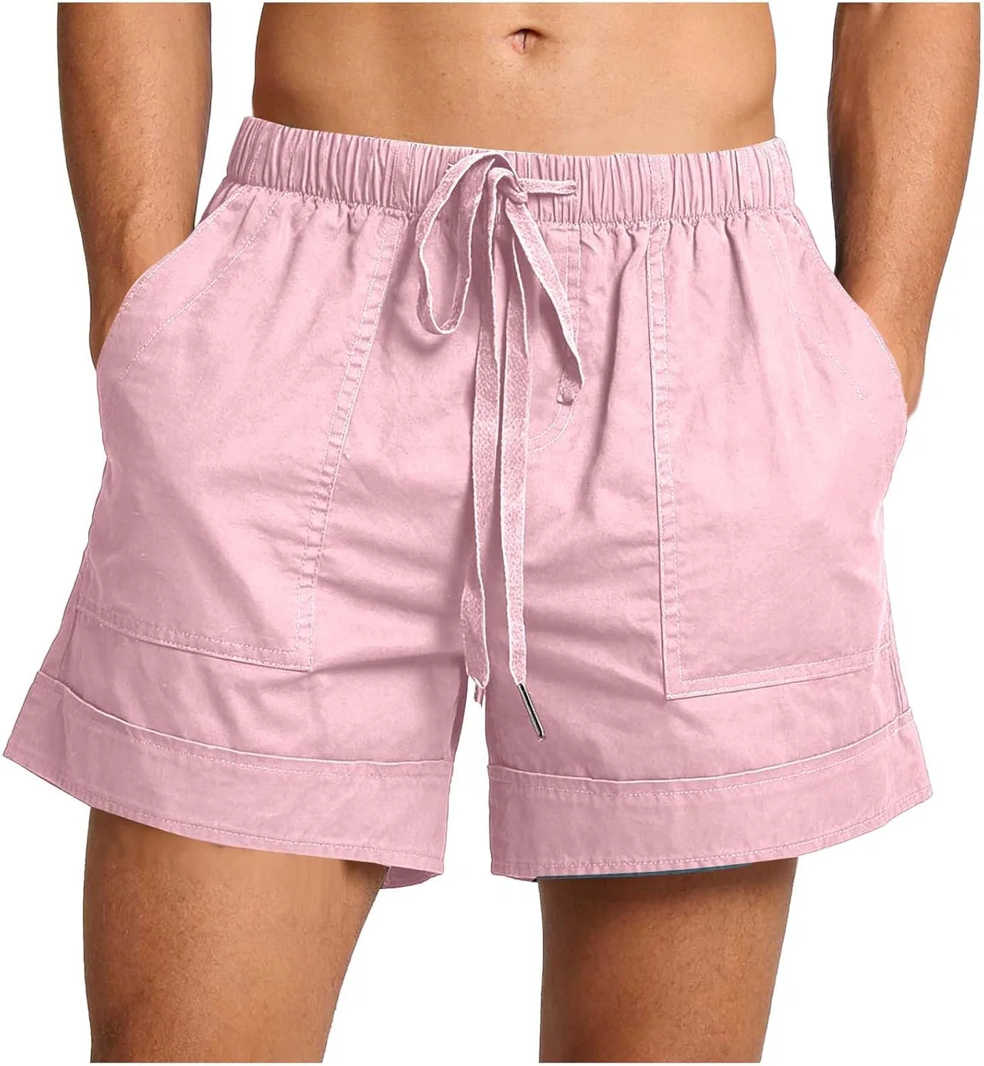 Шорты хлопковые с льном, Pink