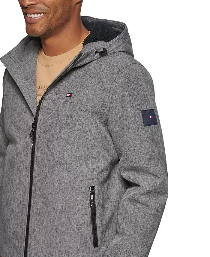 Мужская куртка-софтшелл с капюшоном Tommy Hilfiger, серый — фото 3