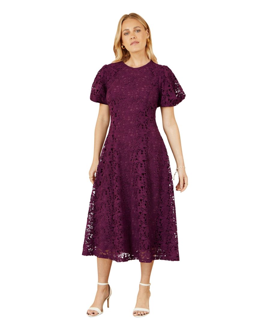

Женское миди-платье из эластичного кружева Yumi, Burgundy