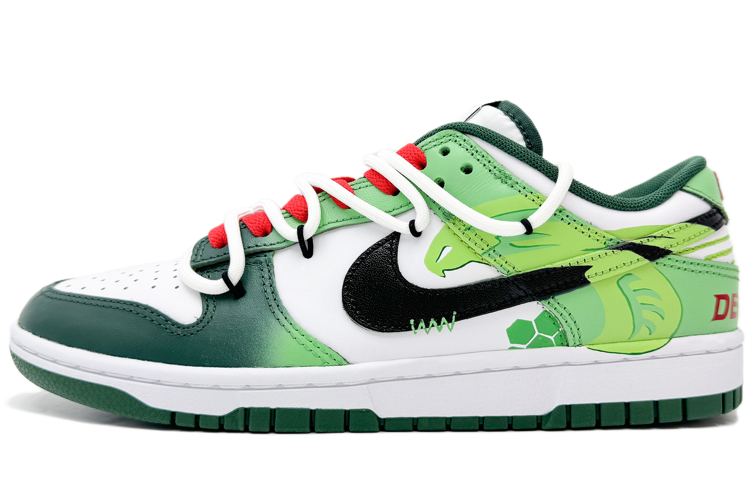 

Nike Скользоустойчивые кеды Dunk Low Unisex бело-зеленые, цвет White Green