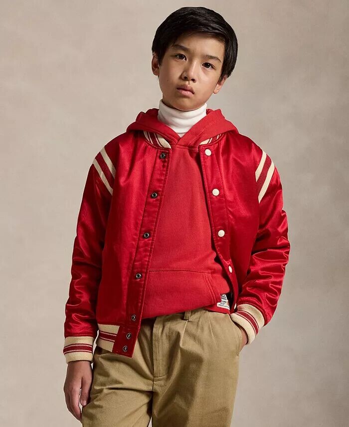 

Атласная куртка-поло для мальчиков Big Boys Polo Ralph Lauren, красный