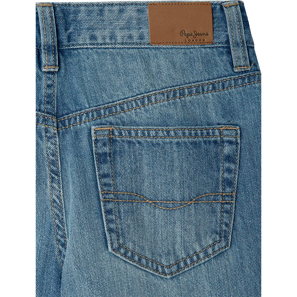Джинсы Pepe Jeans Wide Leg LW Lexy с рваными краями и низкой посадкой, синий — фото 4
