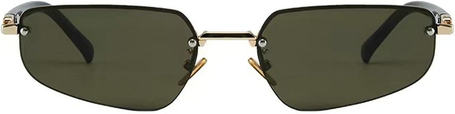 

Ретро металлические солнцезащитные очки «кошачий глаз», модные безободковые солнцезащитные очки с градиентным переходом цвета, защита от УФ-излучения UV400, трендовые женские солнцезащитные очки mincl, Dark Green