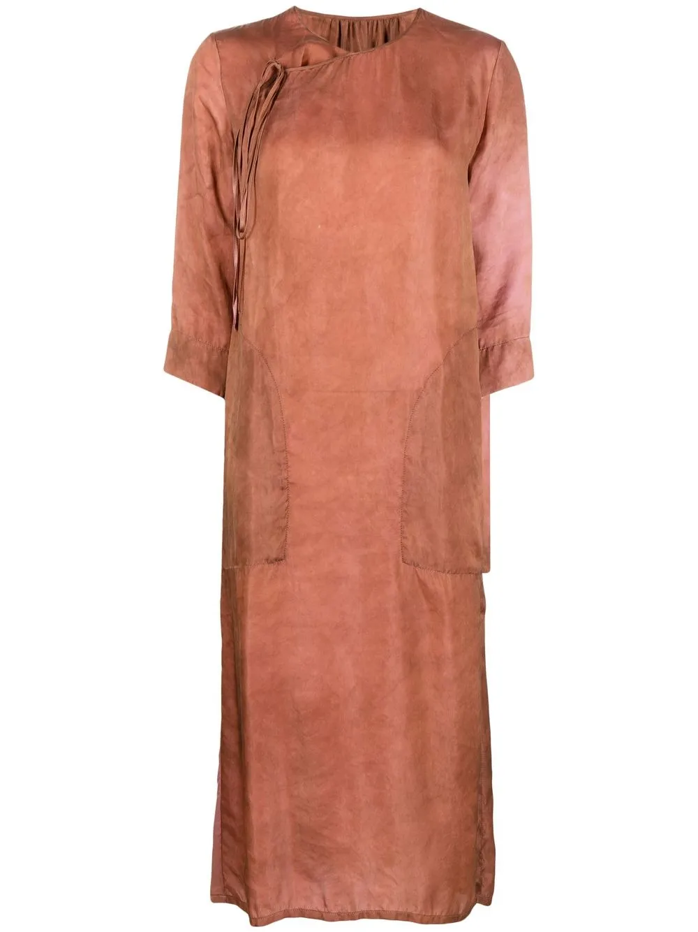 

Атласное платье миди с завязками Uma Wang, коричневый