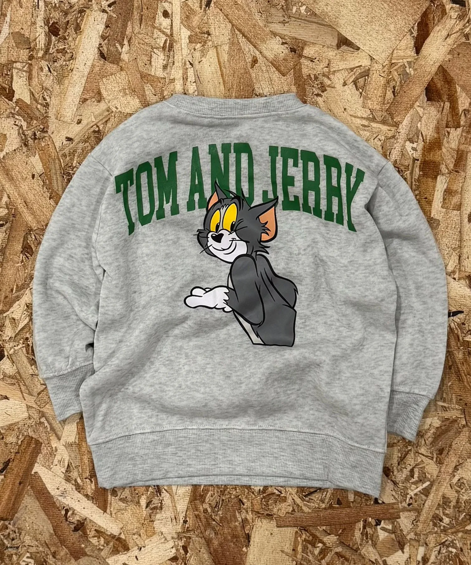 【TOM&JERRY】 Мягкая подкладка из хлопка, не образует катышков, принт на спине, БОЛЬШАЯ толстовка