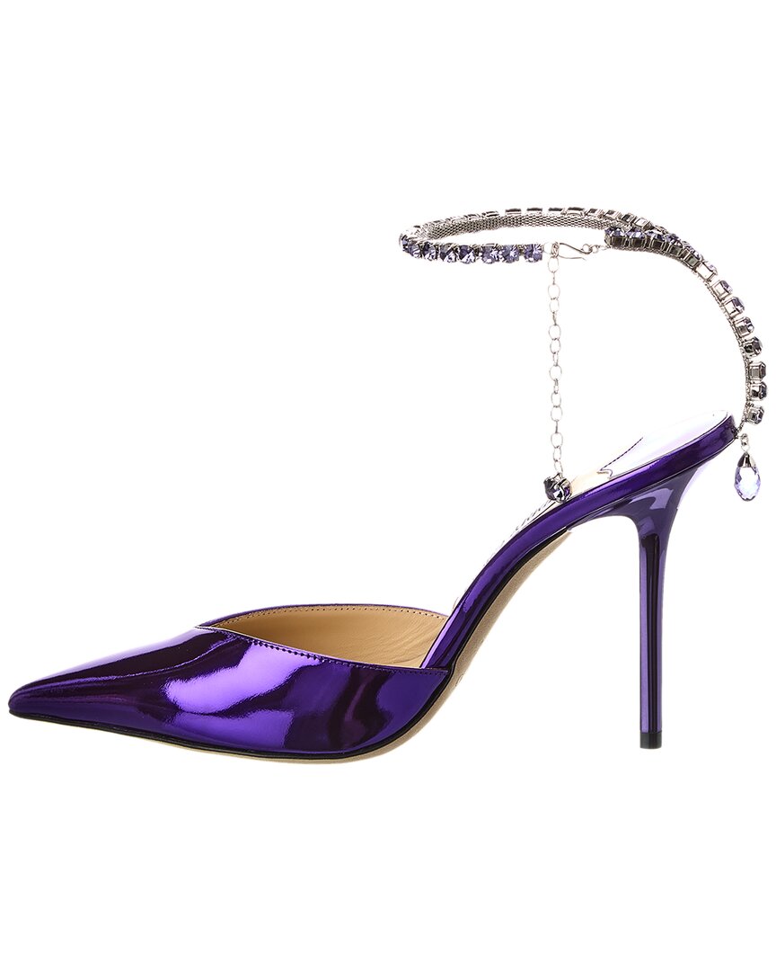 Туфли-лодочки Jimmy Choo Saeda 100 из кожи, фиолетовый — фото 2
