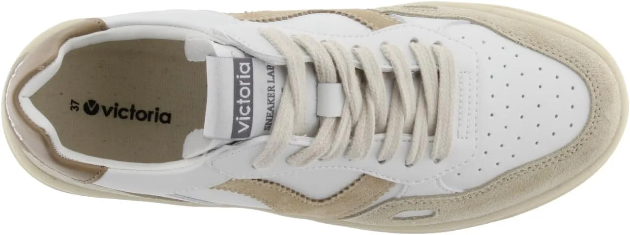 Кроссовки Victoria Low-Top Unisex Seul Leather Effect & Colored & Split Leather Parts 1257136 для взрослых, бежевый — фото 4