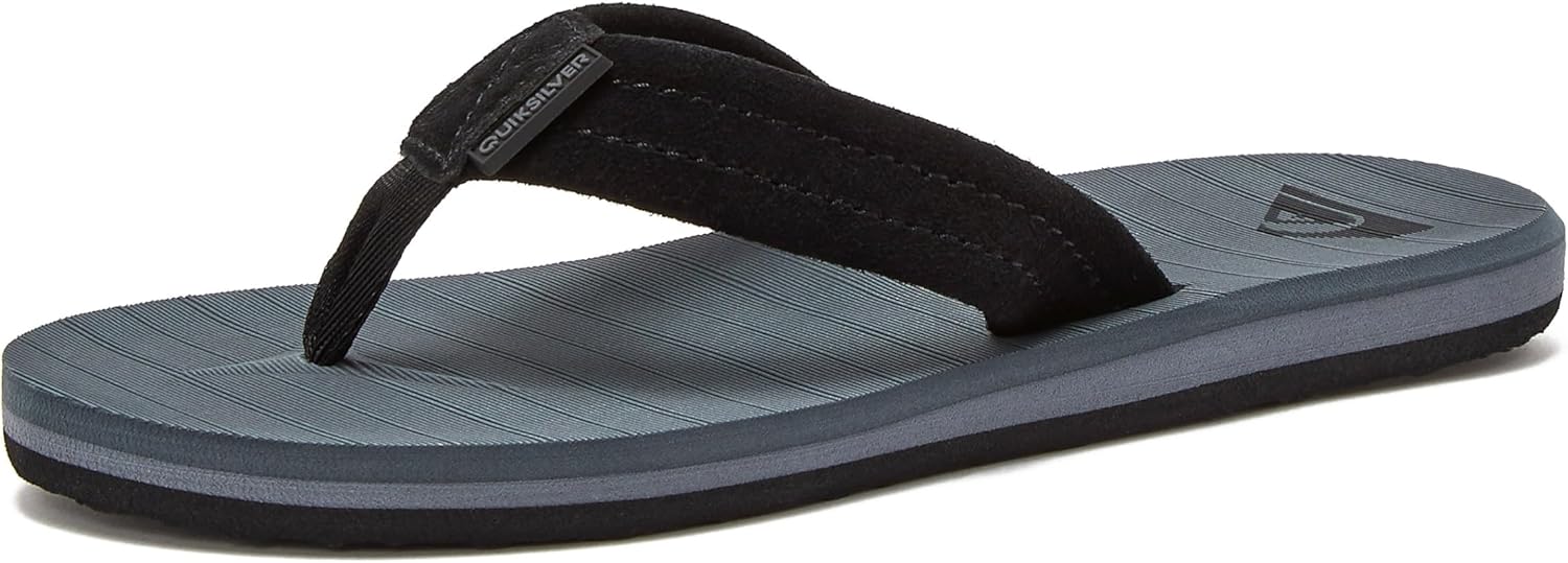 

Детские шлепанцы Quiksilver Carver Suede с фиксирующим ремешком, серый
