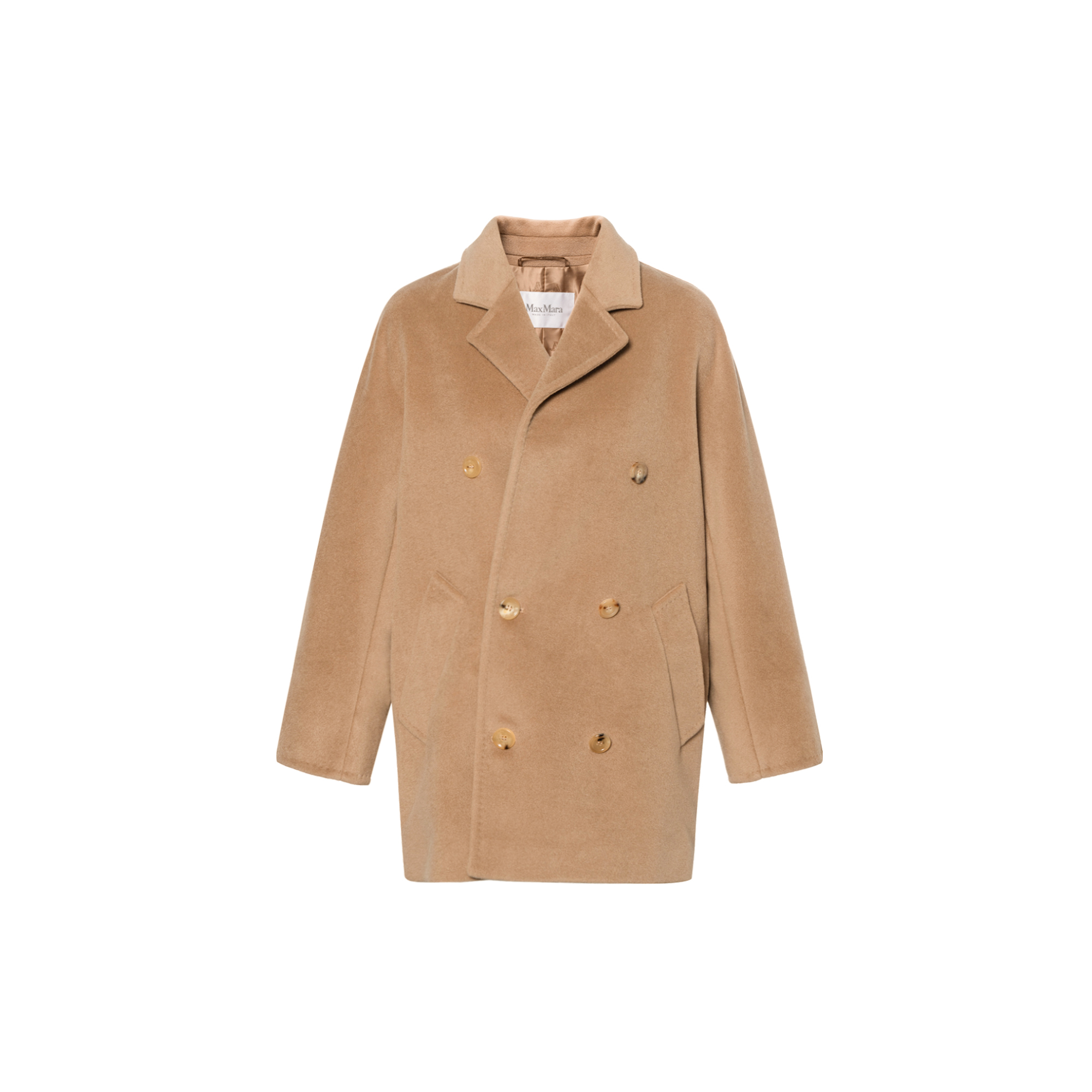 

Двубортное пальто с длинными рукавами MaxMara, Camel