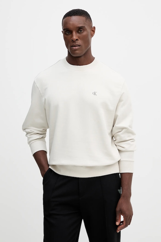 

Хлопковая толстовка Calvin Klein Jeans, бежевый
