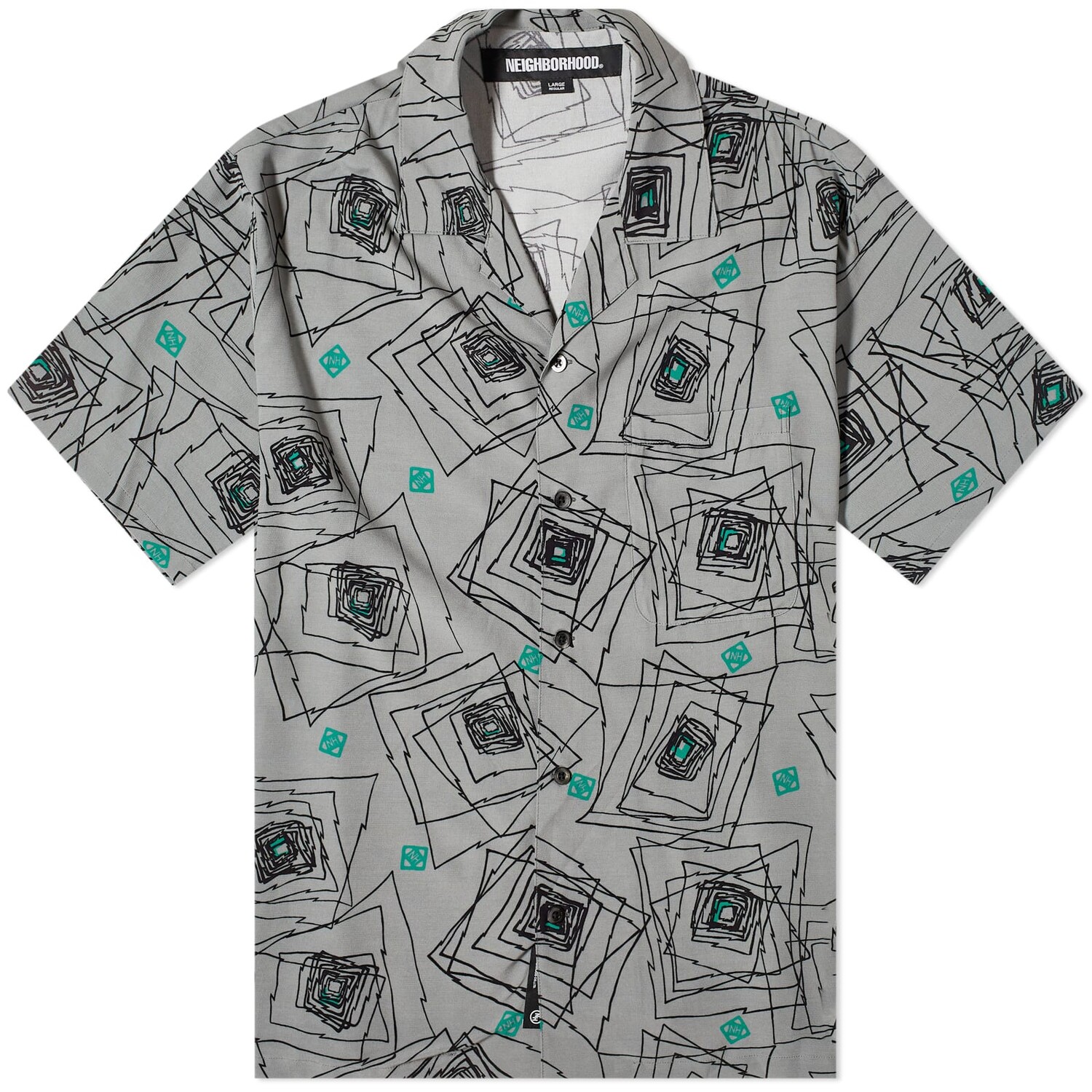 

Рубашка с коротким рукавом Neighborhood Geometric Hawaiian Vacation Shirt, серый