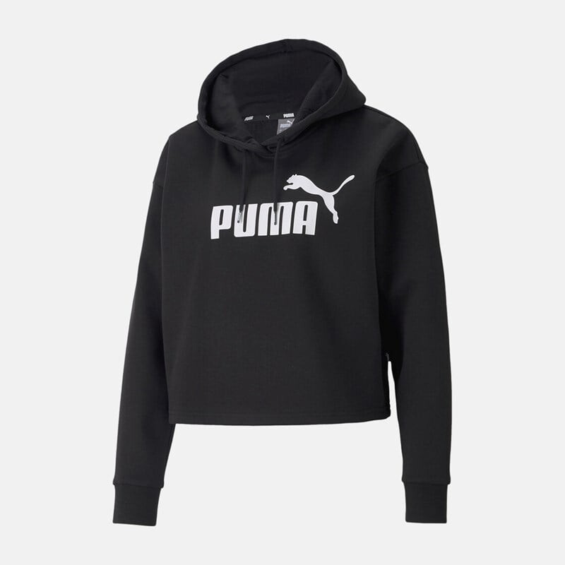 

Укороченная женская толстовка из флиса с логотипом Essentials Puma, белый