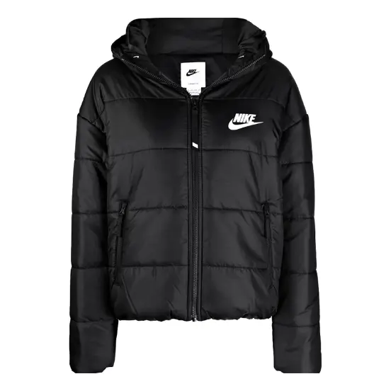 

Куртка (WMNS) Nike Sportswear Therma-Fit Repel Hooded Puffer Jacket 'Black', черный