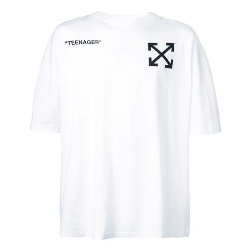 

Футболка ss19 teenager back oversize mens logo Off-White, белый