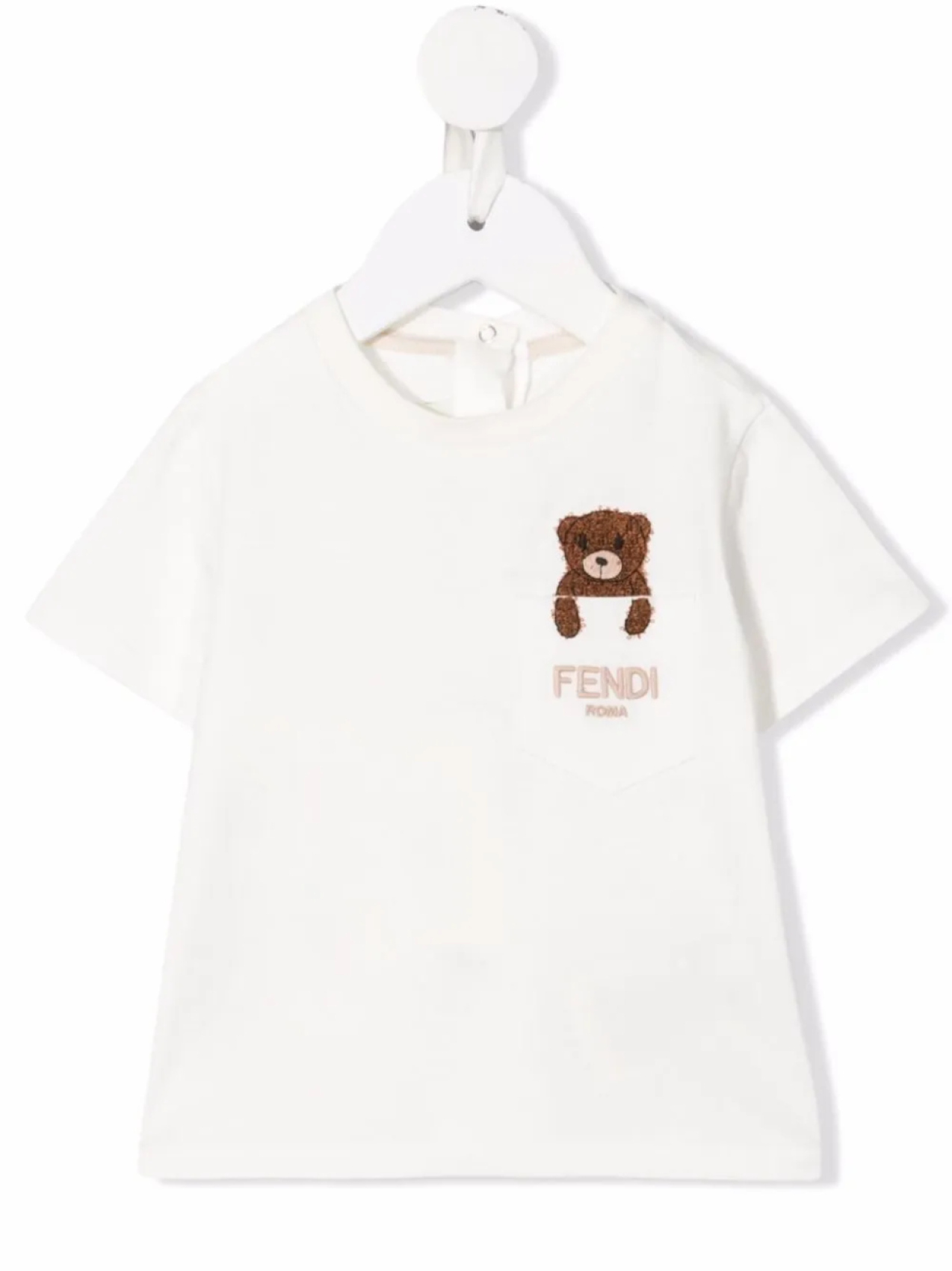 

Футболка Teddy Bear с вышитым логотипом Fendi Kids, нейтральный