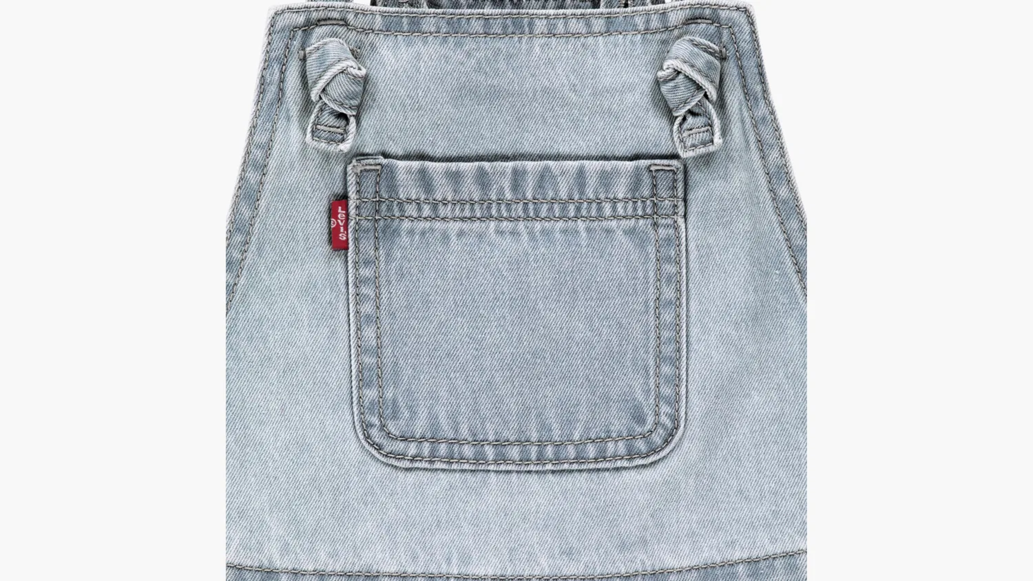 Комбинезон с узлом и лямкой для девочек 4-6 лет Levi's, Light Wash — фото 4