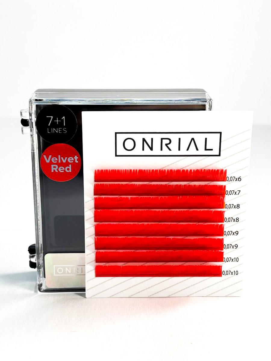 

Цветные ресницы микс С 0,07 мм 6-10 В. Красный ONRIAL Inne