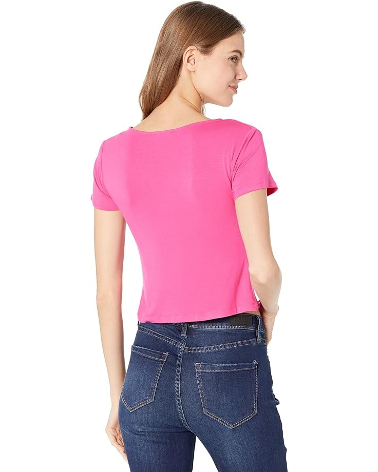 

Рубашка 1.STATE Ruched Front Tee Shirt, цвет Maui Rose