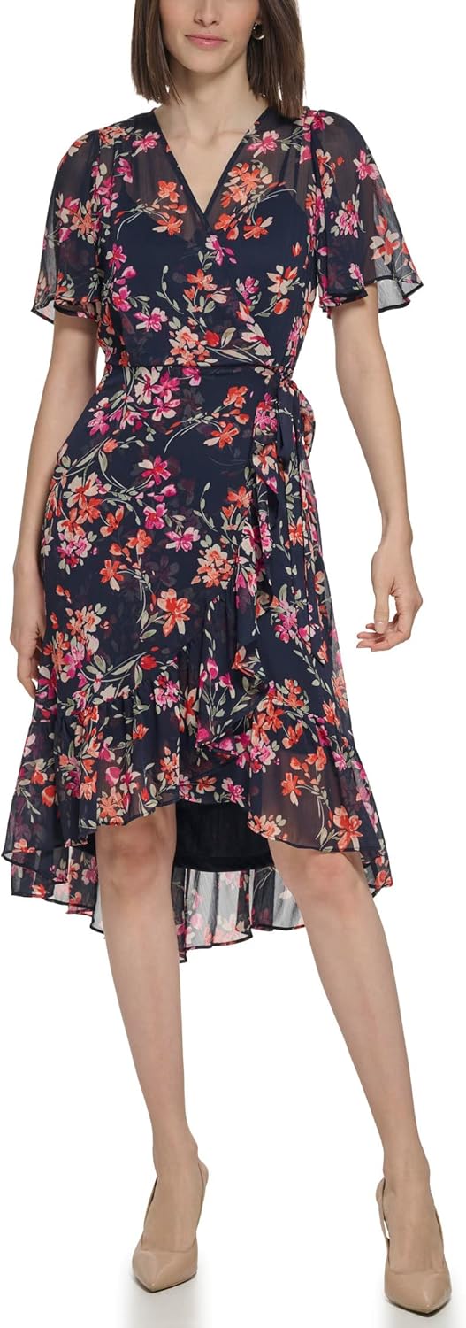 

Платье макси с шифоновым принтом Calvin Klein, Indigo Multi