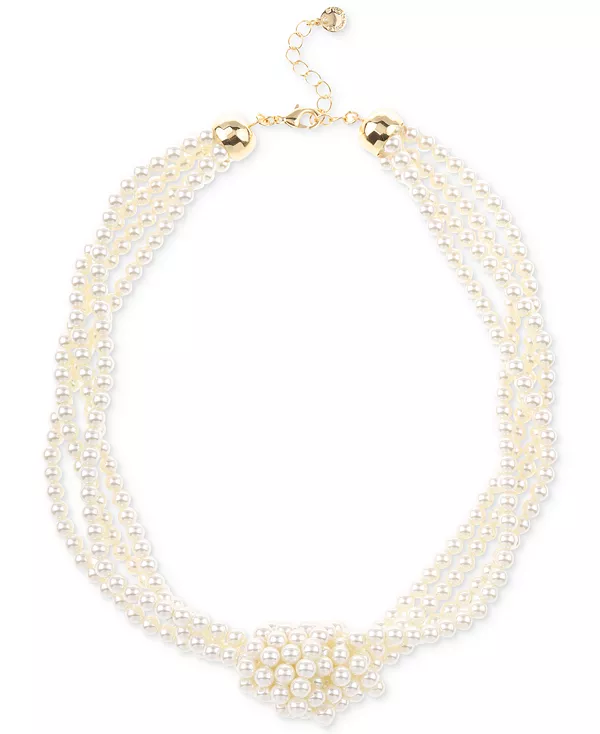 

Многорядное ожерелье из искусственного жемчуга, 19 дюймов + 2 дюйма, созданное для Macy's Charter Club, white