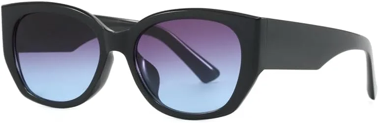 

Крупные ретро-солнцезащитные очки «кошачий глаз» для женщин и мужчин, массивная черная оправа, градиентный серо-голубой цвет, защита от УФ-излучения UV400 ENSARJOE