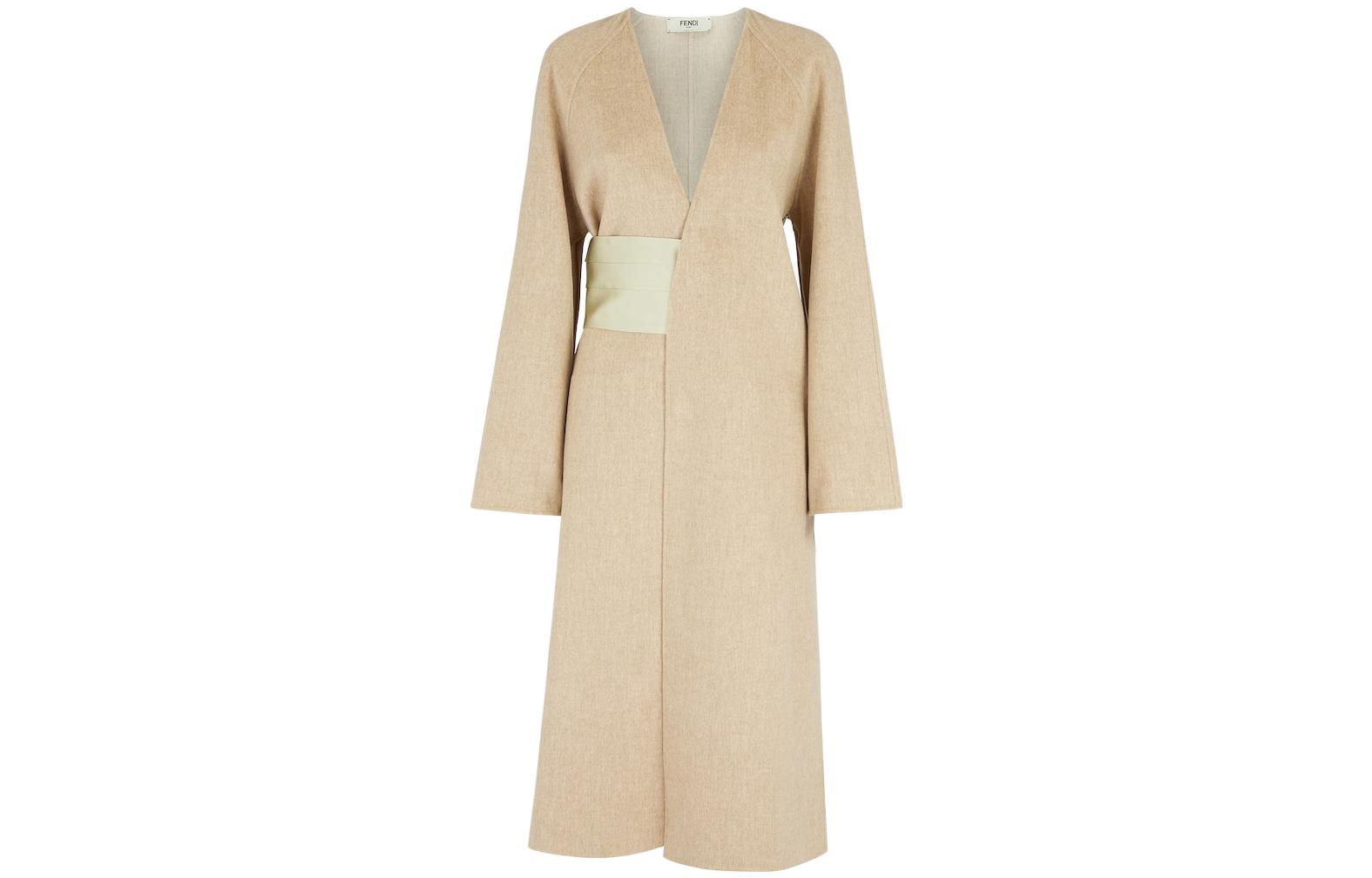 

Fendi Пальто из бархатистой ткани, женский, цвет хаки, весна-лето 2023