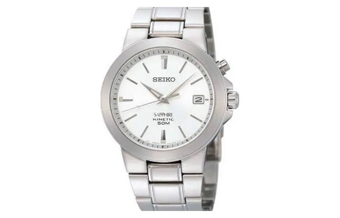 

Мужские часы SEIKO с кварцевым механизмом и белым циферблатом