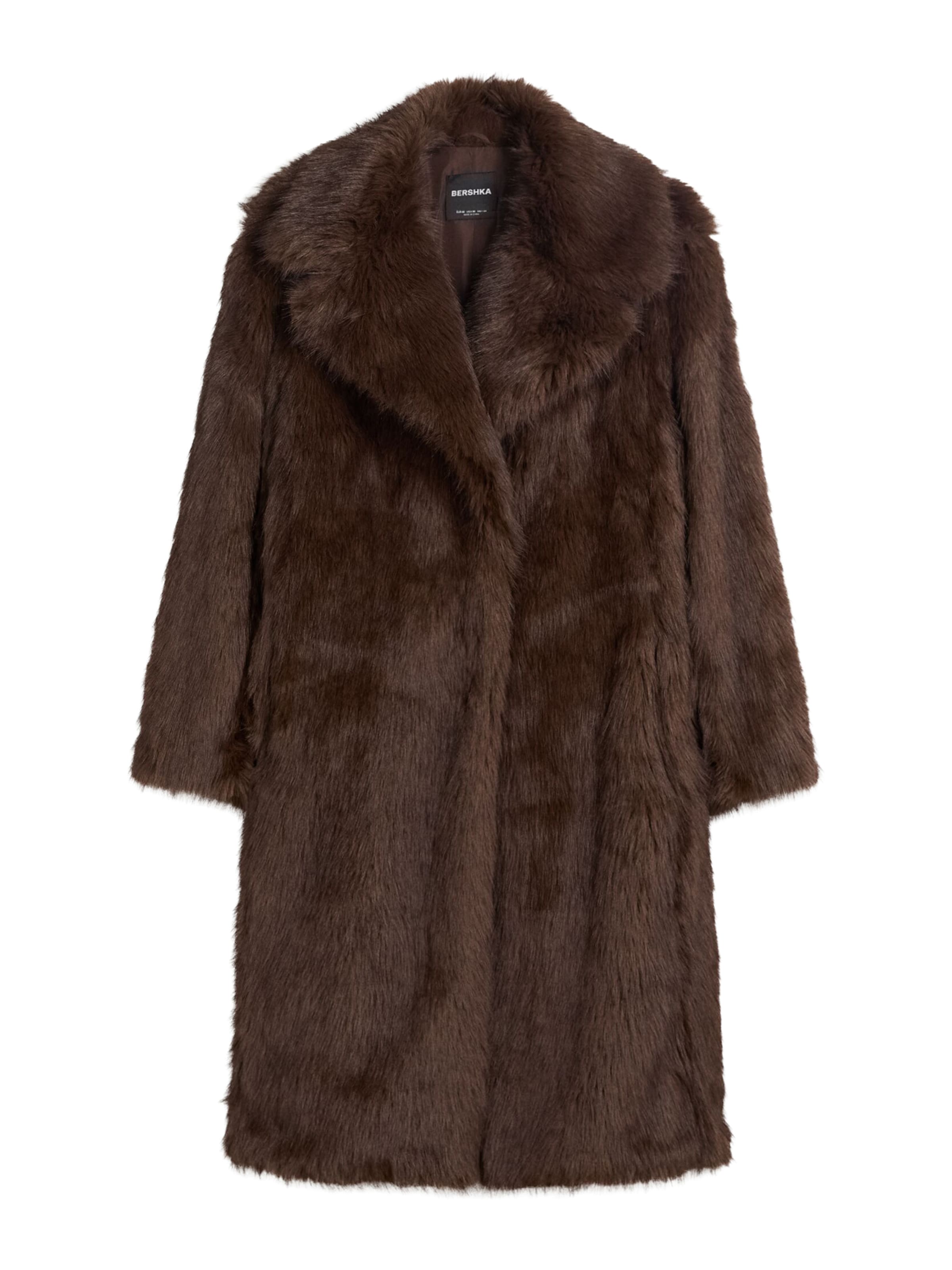 

Bershka Зимнее пальто в темно-коричневом цвете