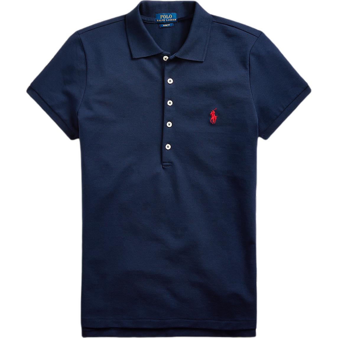 Футболка поло женская тёмно-синяя Polo Ralph Lauren — фото 2