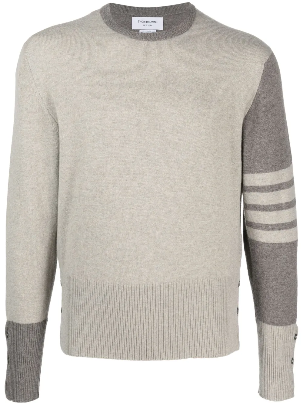 

Кашемировый джемпер с полосками 4-Bar THOM BROWNE, нейтральный