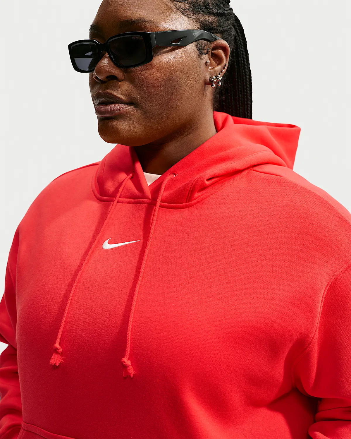 Женский оверсайз худи (большой размер) Nike Sportswear Phoenix Fleece, Light Crimson/Sail — фото 3