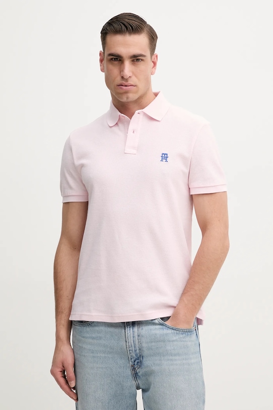 

Хлопковая поло Tommy Hilfiger, розовый