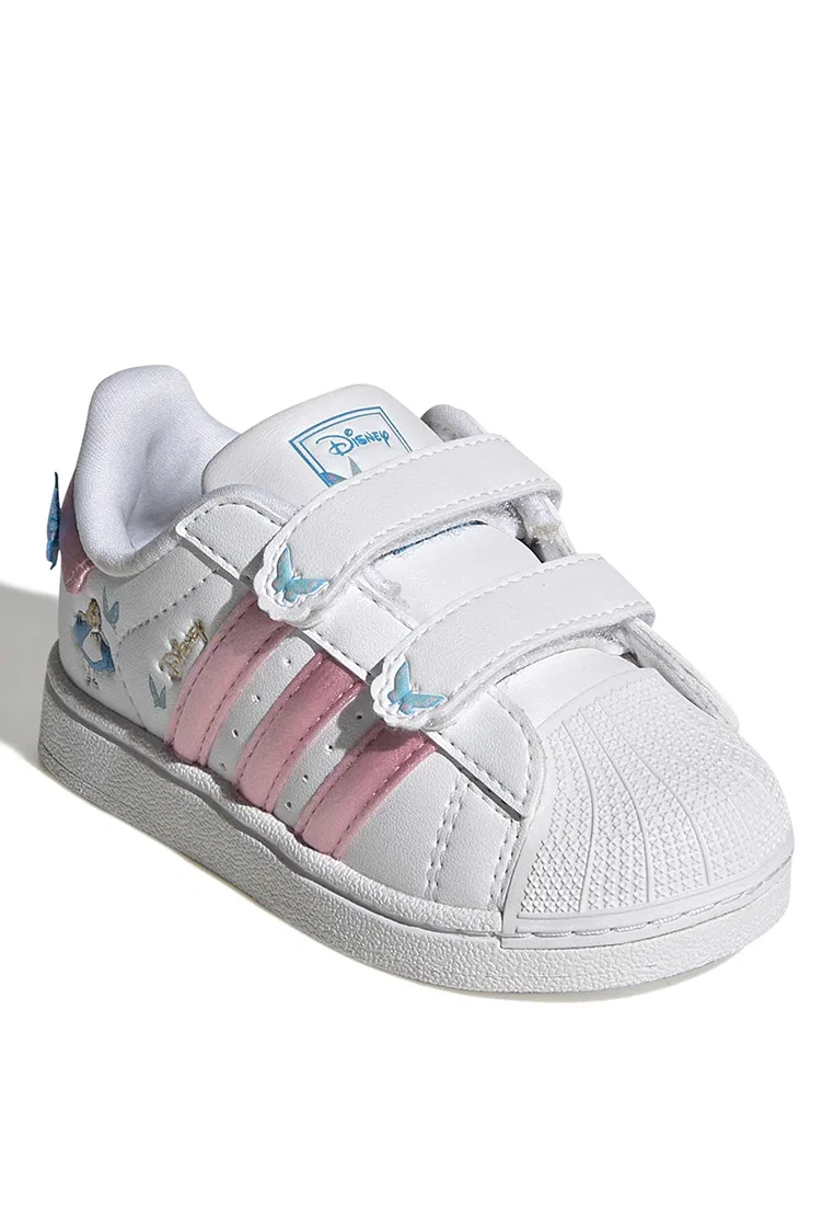 Кроссовки, на шнуровке, модель Superstar II, Adidas x Disney, розовый — фото 2