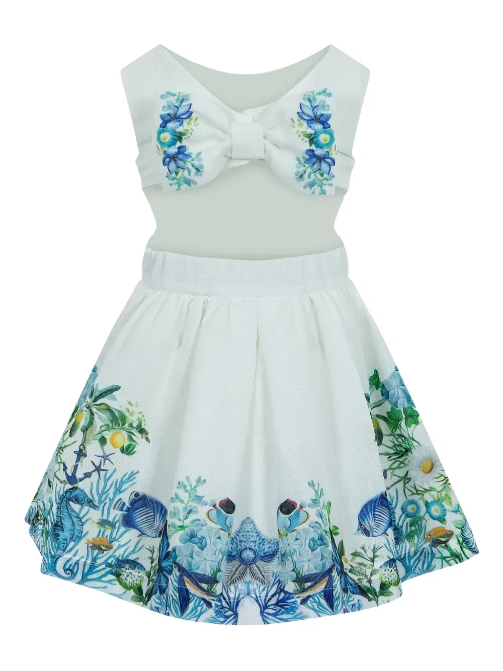 Платье с цветочным принтом и вырезами от Mary Katrantzou Lapin House, белый