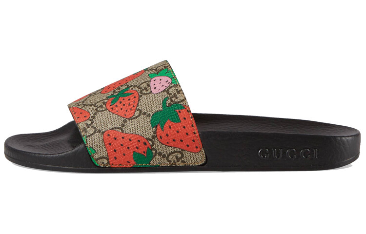 Женские шлепанцы Gucci, красный/коричневый