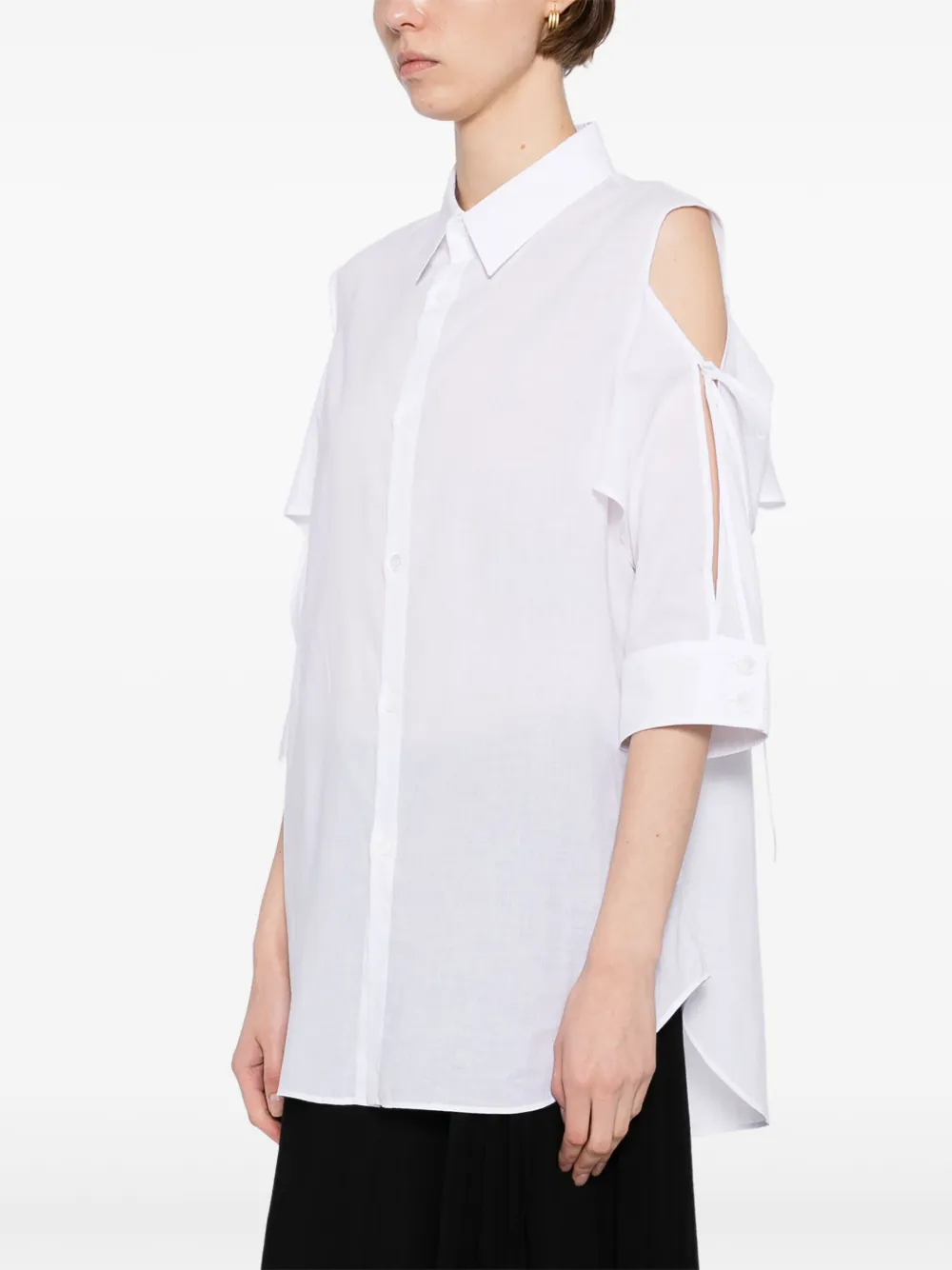 Рубашка с асимметричными плечами Yohji Yamamoto, белый — фото 3