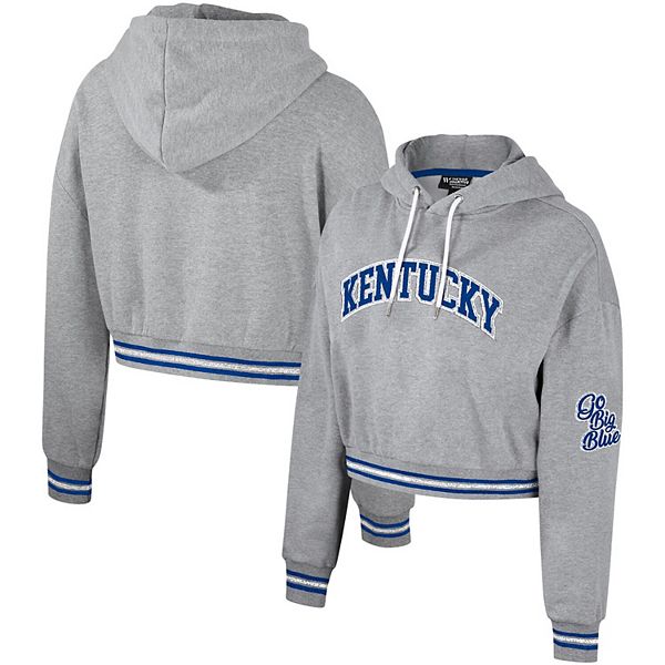 

Женский худи the wild collective heather gray kentucky wildcats cropped shimmer Unbranded