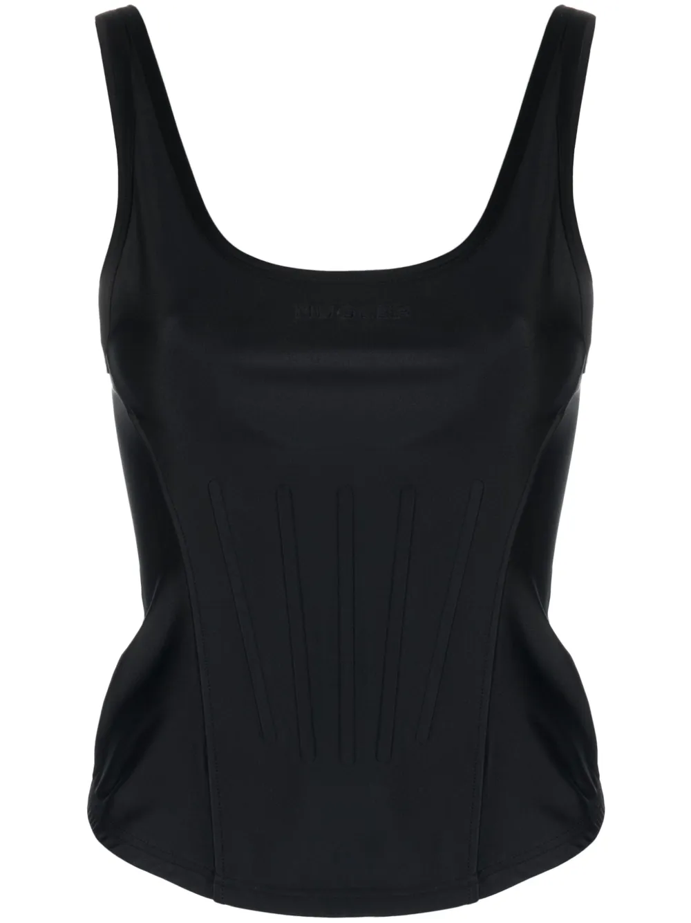 

Топ с U-образным вырезом Mugler, черный