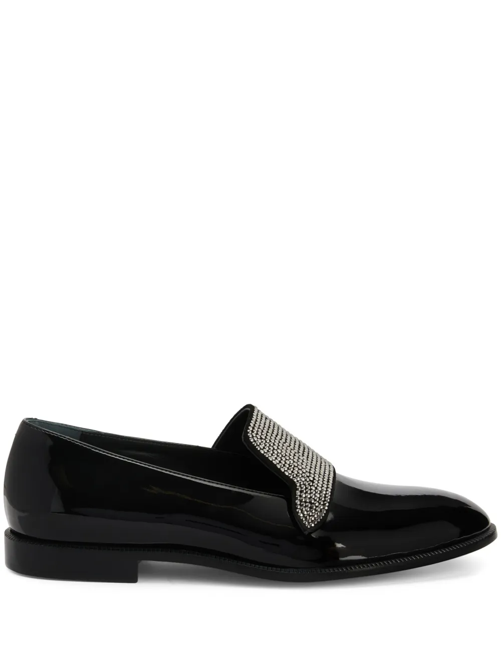 

Лакированные лоферы Eflamm с кристаллами Giuseppe Zanotti, черный