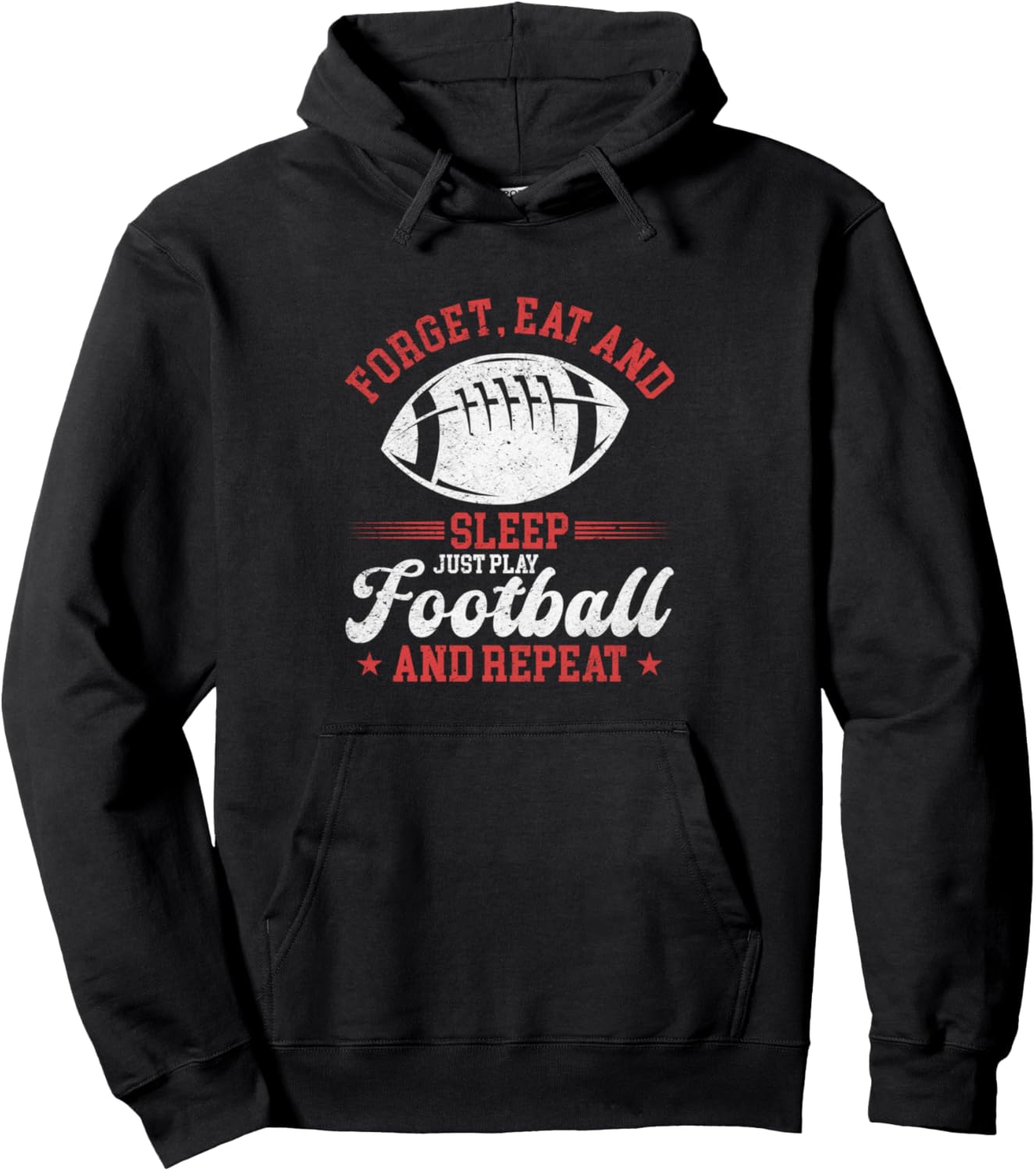 

Футболист - Забыть поесть, только спать, играть в футбол (толстовка) American Football Lover, черный