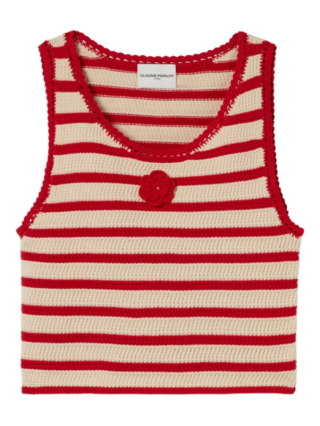 

Топ из хлопка крючком Claudie Pierlot, красный