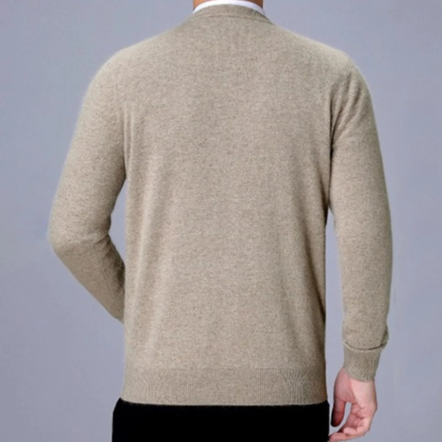 Мужской свитер с V-образным вырезом Relaxed Fit, зимний — фото 2