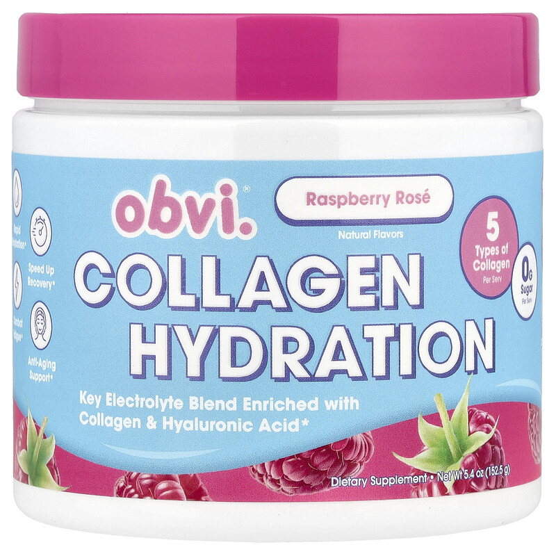 

Obvi, Collagen Hydration, малиновая роза, 152,5 г (5,4 унции)