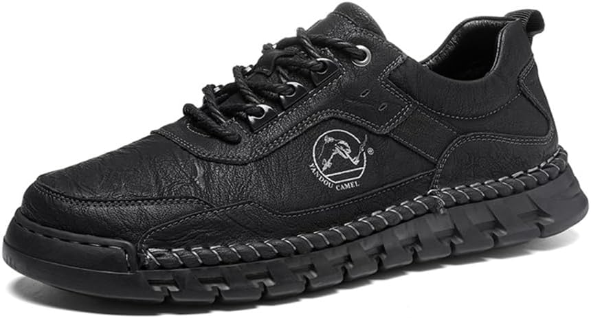 

Мужские повседневные кожаные туфли, модные, комфортные, легкие, дышащие, шнуровка, лоферы, для ходьбы, вождения, работы и бизнеса Asifn, черный