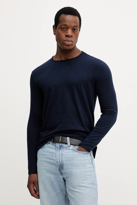 

Хлопковый лонгслив United Colors Of Benetton, темно-синий