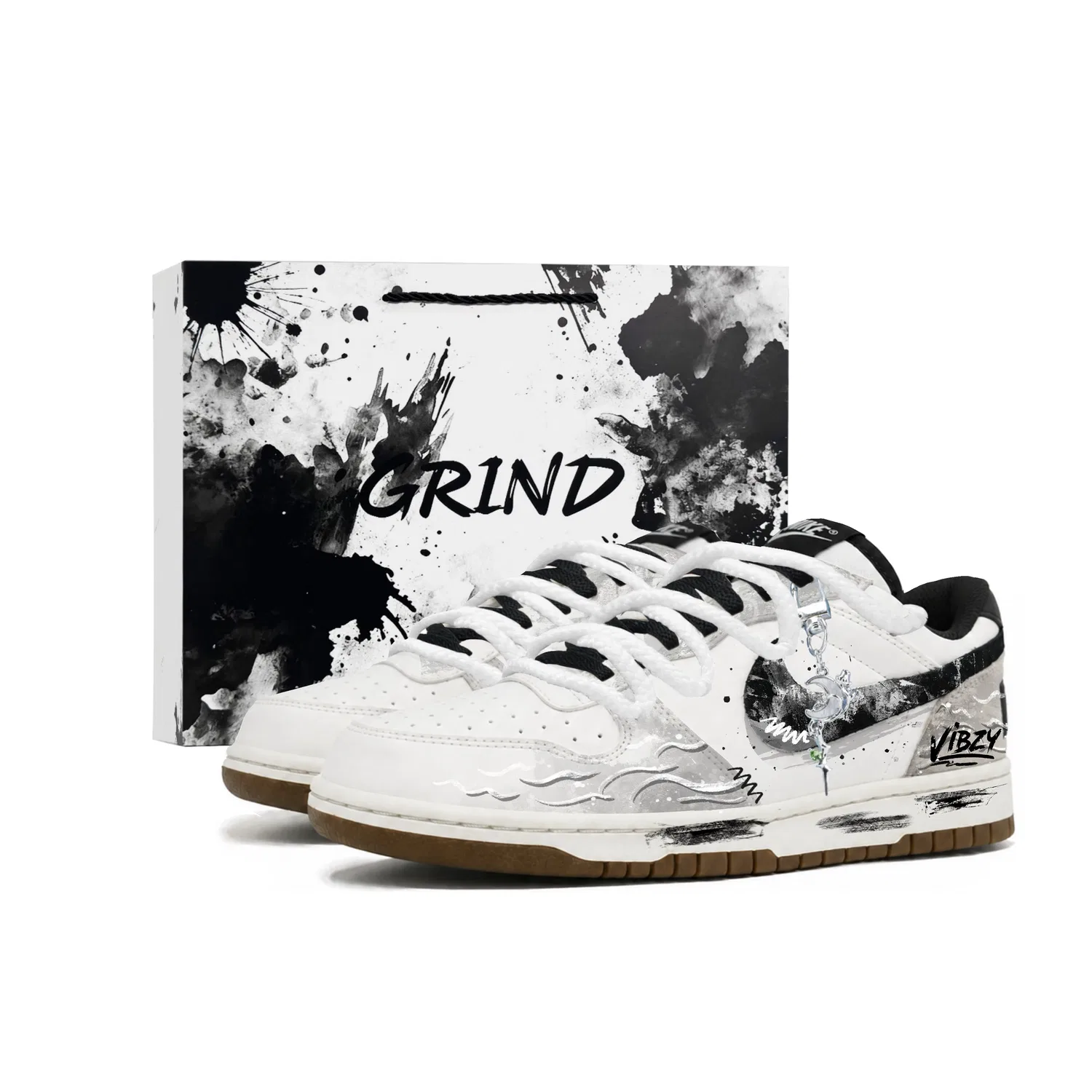 Кроссовки Nike Big Lux низкие бело-серые