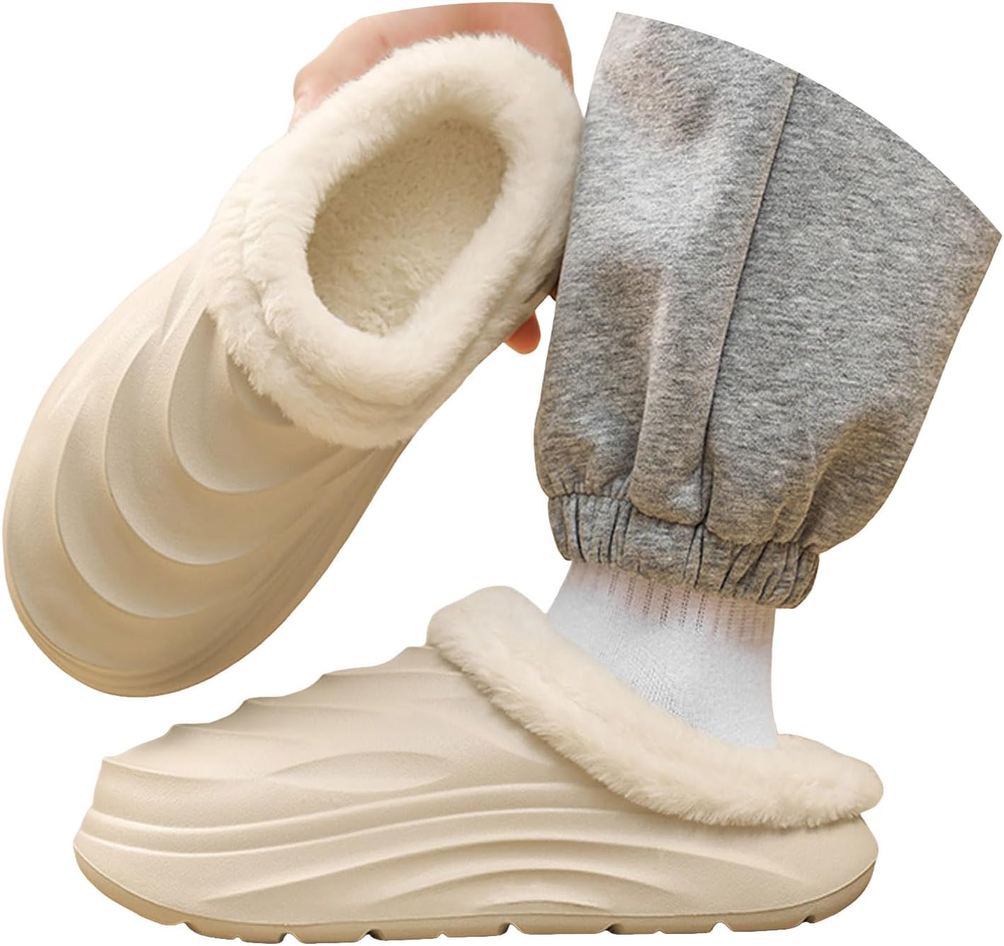 

Классические зимние сабо с меховой подкладкой, теплые мягкие тапочки для женщин и мужчин для дома и улицы, с легкой флисовой подкладкой, удобные для работы, для сада, с поддержкой свода стопы, мягкой подошвой и нескользящей поверхностью Generic,...