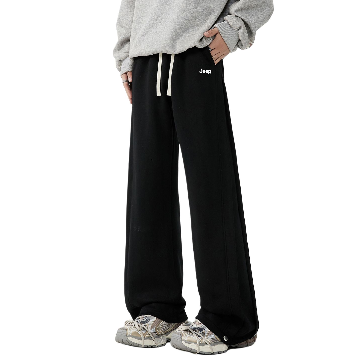 

Повседневные брюки Unisex Moderate Straight Fit Jeep, черный fleece-lined