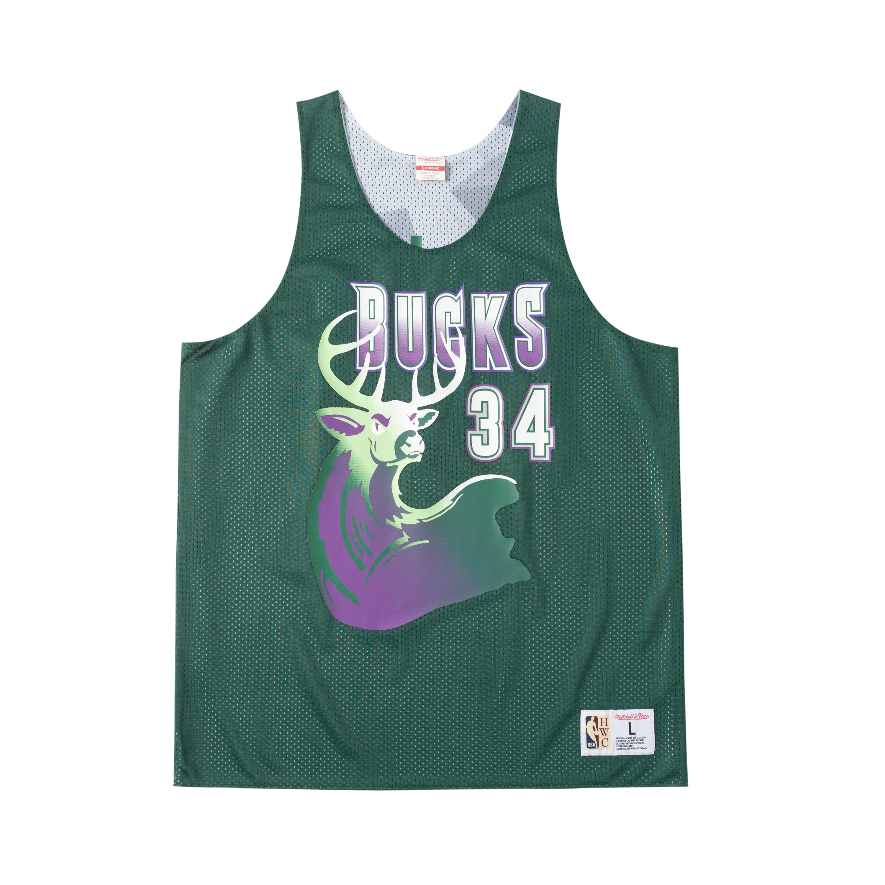 

Mitchell Ness Баскетбольная майка Mitchell & Ness Milwaukee Bucks унисекс зеленая