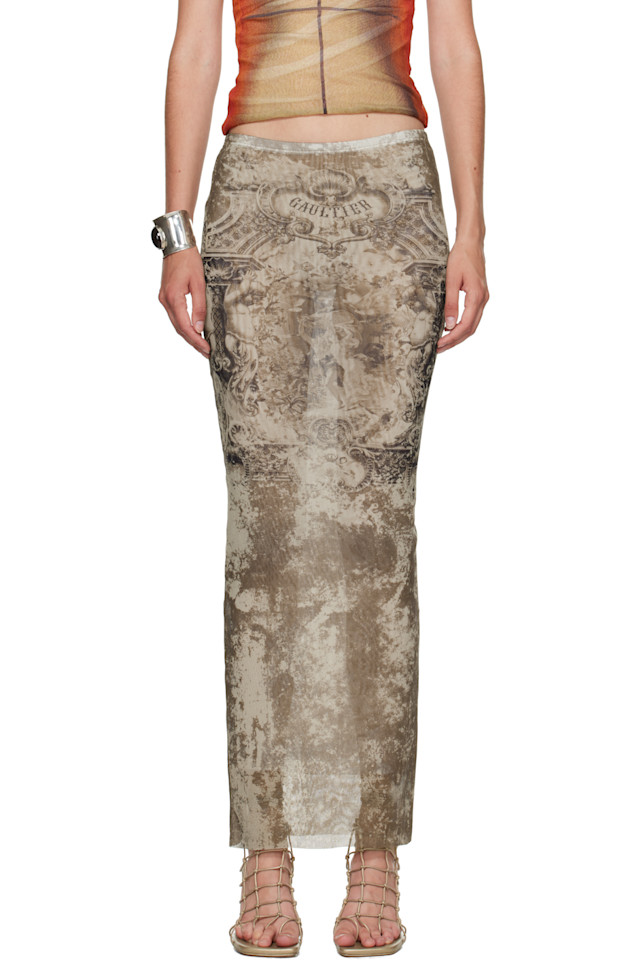 

Длинная юбка миди "médaillon" Jean Paul Gaultier, бежевый